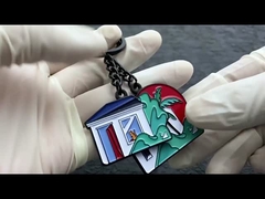 Metalowy Zynkowy Złóżka Emaliowy Kluczyk Custom 2D 3D Cartoon Animal Anime Keychain Keychain