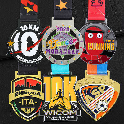 quality Zamówiony Metal Sports Medal 2D 3D Soccer Award Medals Zink Alloy Enamel Medals factory